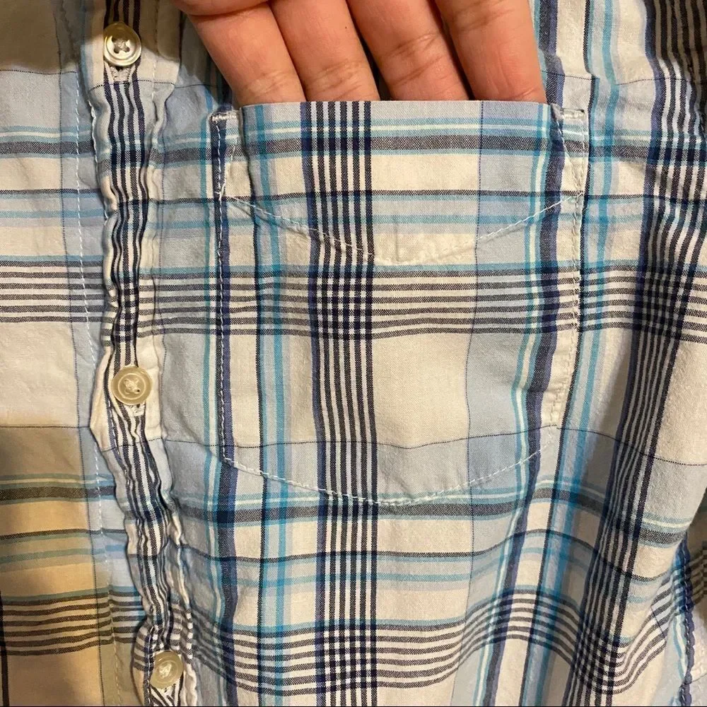 The Children’s Place Blue/White Long Sleeve Button